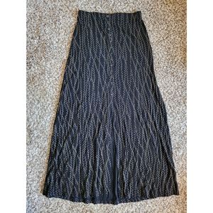 Vintage maxi skirt with slit and cute button detail